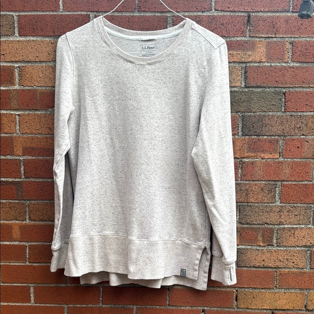 L.L. Bean Gray Crewneck Sweater Soft Cotton-Blend